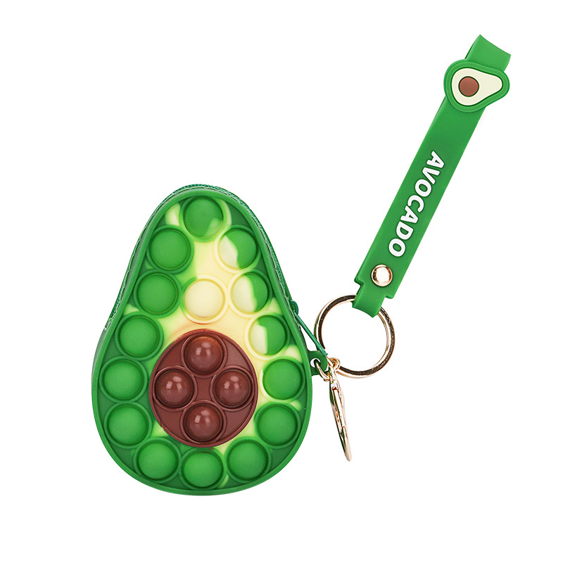 Avocado-Form Zappel Pop-it Reißverschluss Handtasche Brieftasche Wallet Hülle