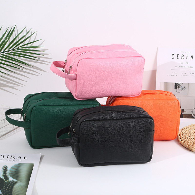 Doppelschicht -PU -Make -up -Tasche