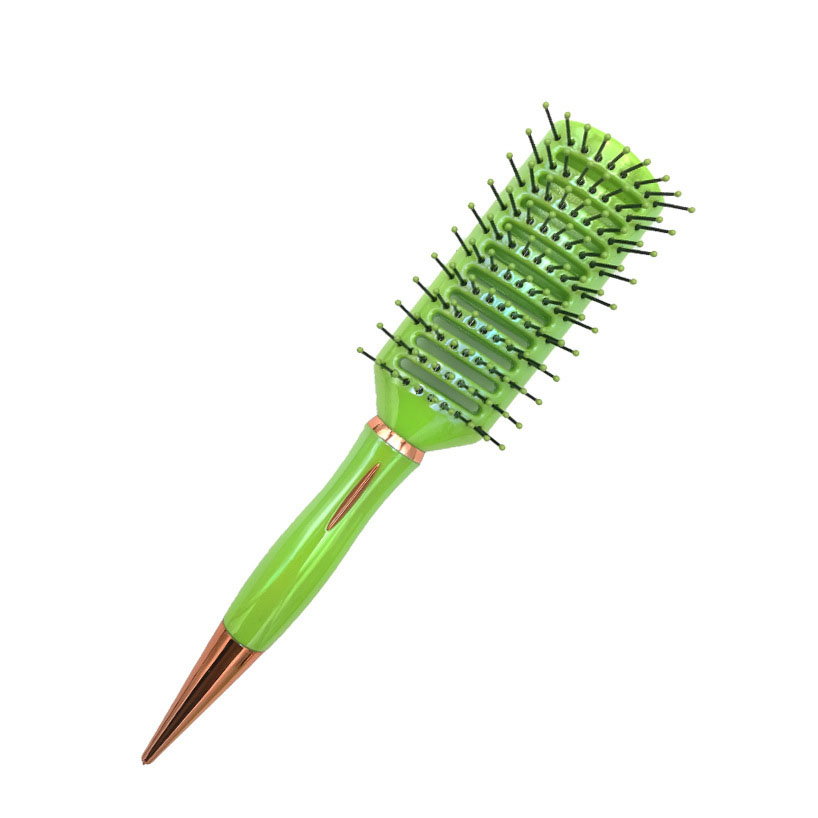 Grüne Haarbürste mit spitzem Halter