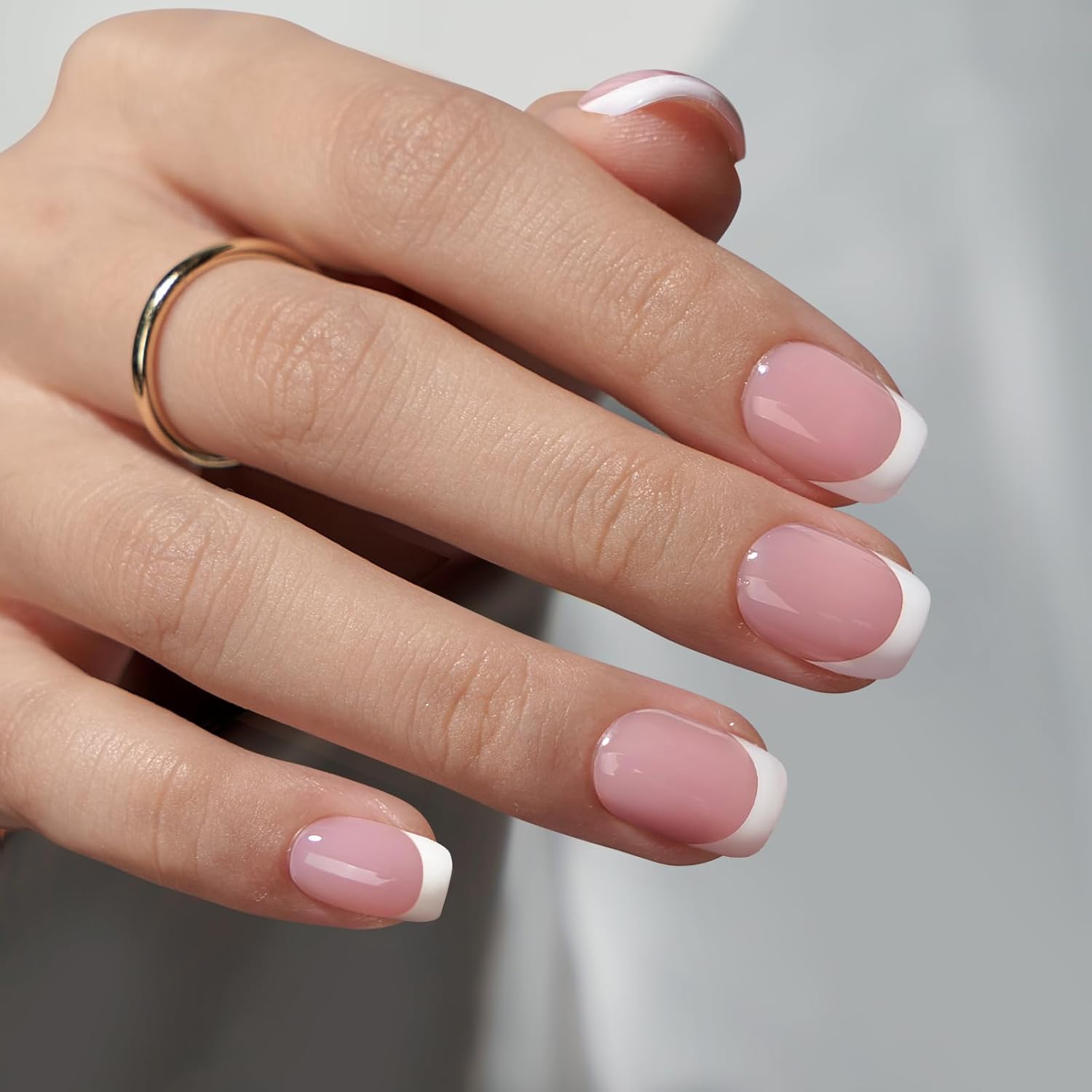 Rosa extra kurze quadratische Form Nagelspitzen